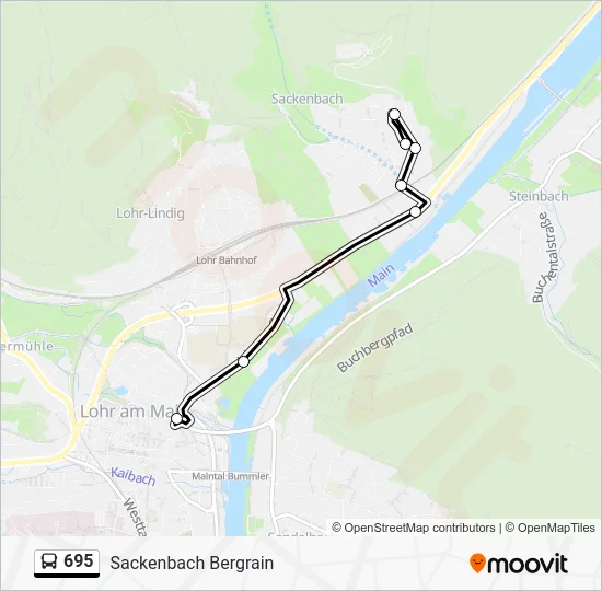 Автобус 695: карта маршрута