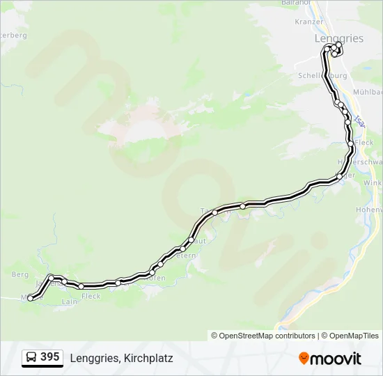 Автобус 395: карта маршрута