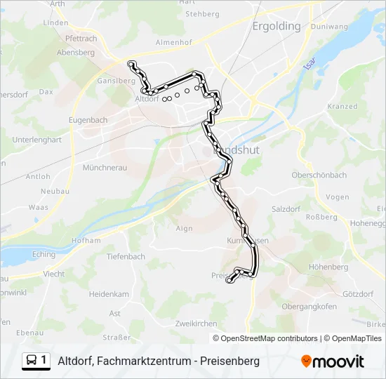 1 Bus Line Map