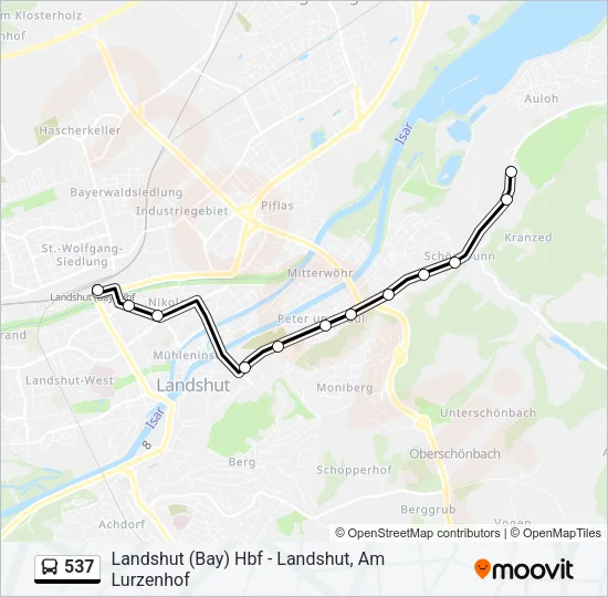 537 Bus Line Map