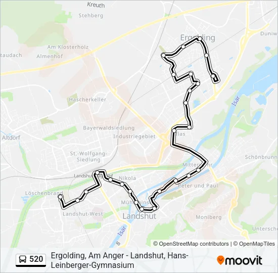 520 Bus Line Map