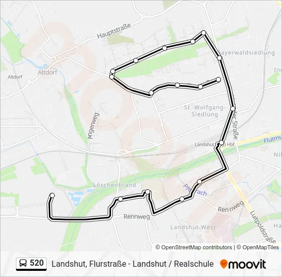 Автобус 520: карта маршрута