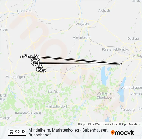 921R Bus Line Map