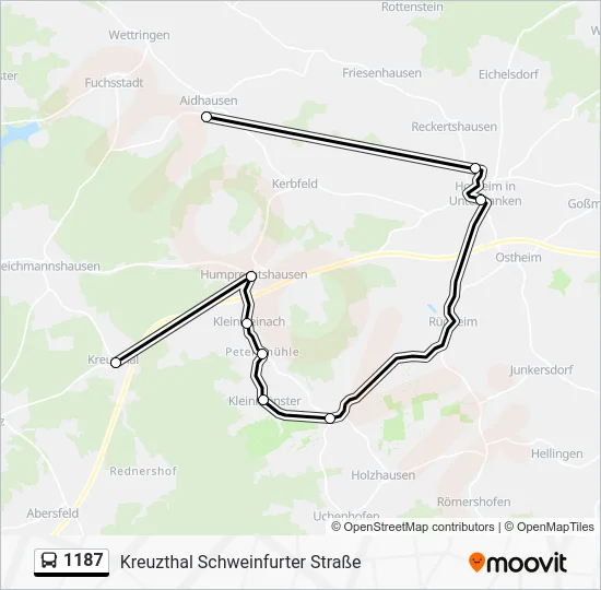 Автобус 1187: карта маршрута