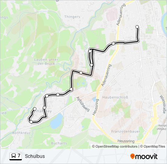 Автобус 7: карта маршрута