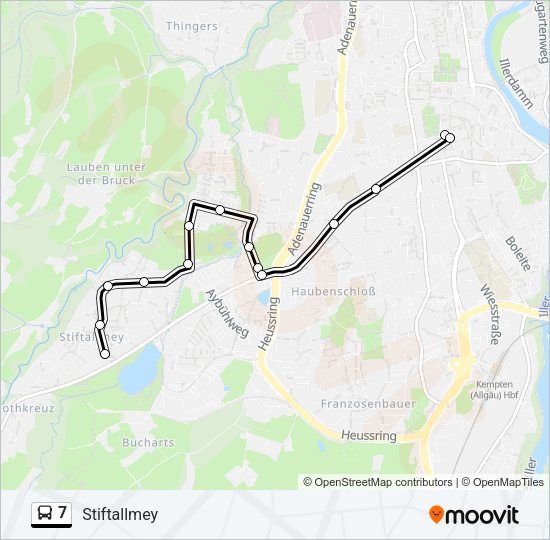 Автобус 7: карта маршрута