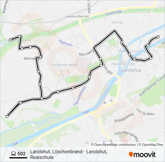 502 Bus Line Map