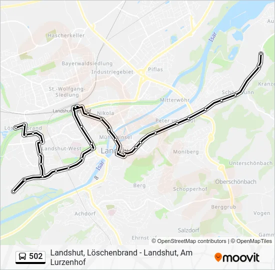 Автобус 502: карта маршрута