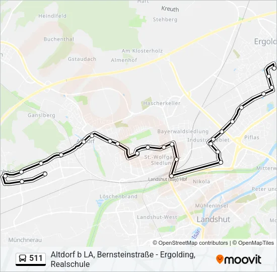 511 Bus Line Map