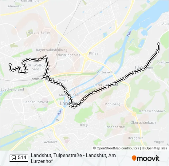 514 Bus Line Map