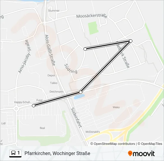 1 Bus Line Map