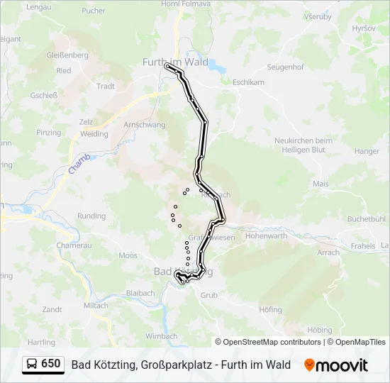 650 Bus Line Map