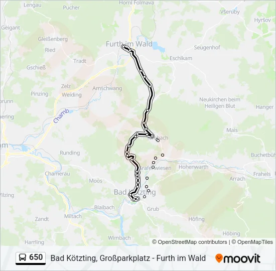 650 Bus Line Map