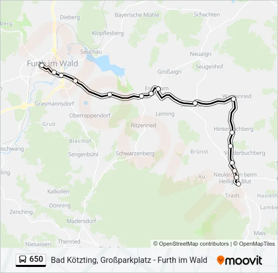 650 Bus Line Map
