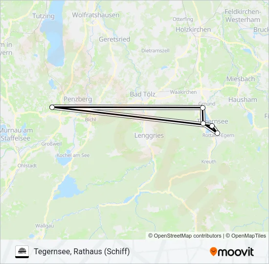Паром TEGERNSEE SCHIFFFAHRT: карта маршрута