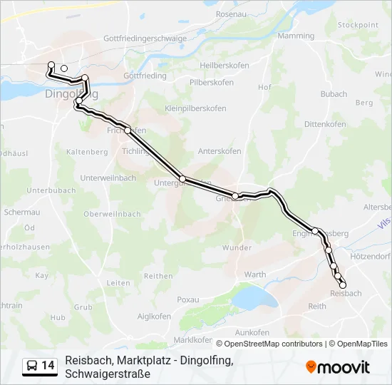 14 Bus Line Map