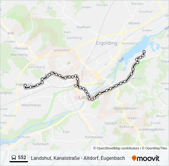 552 Bus Line Map