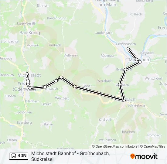 40N Bus Line Map