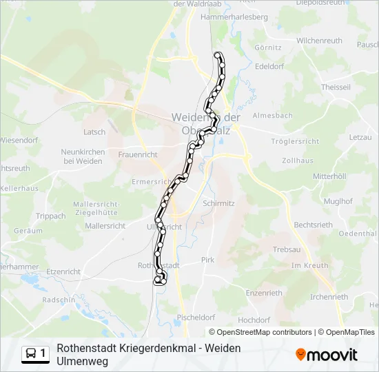 1 Bus Line Map