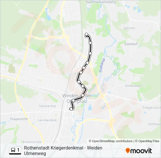 1 Bus Line Map