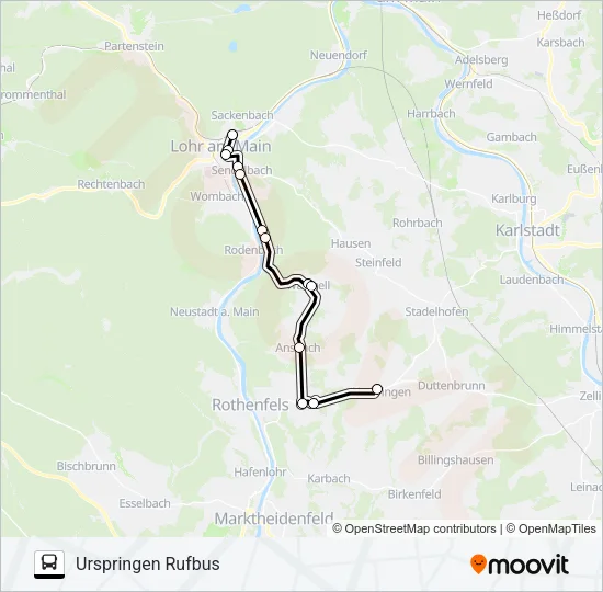 614 RUFBUS Bus Line Map