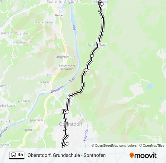 45 Bus Line Map