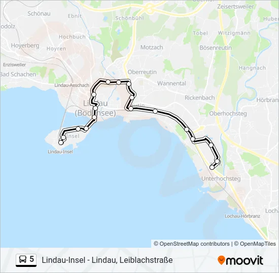 5 Bus Line Map