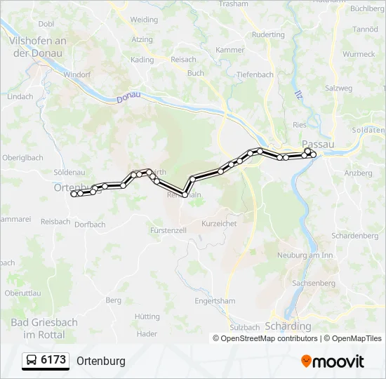 Автобус 6173: карта маршрута