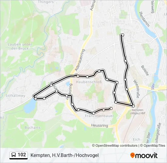 102 Bus Line Map