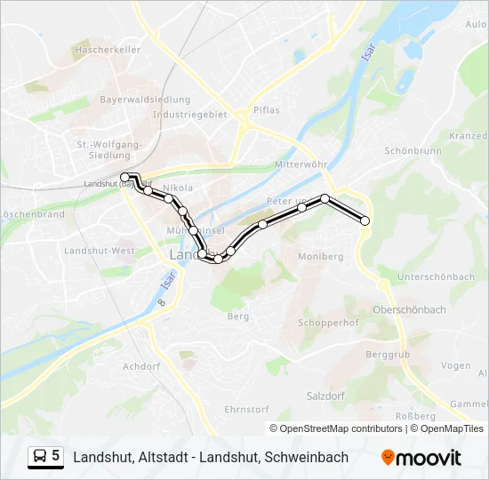 5 Bus Line Map