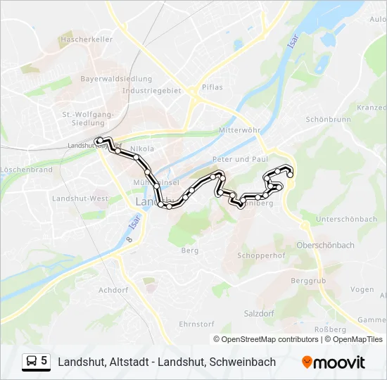 5 Bus Line Map