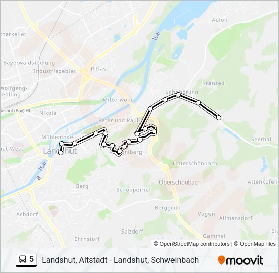 5 Bus Line Map