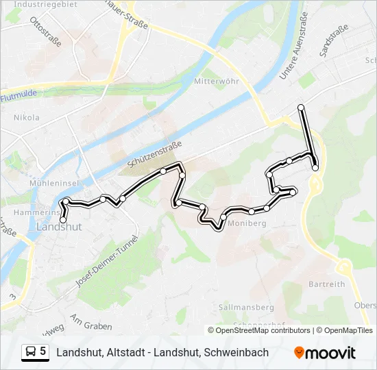 5 Bus Line Map