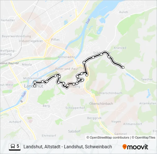 5 Bus Line Map