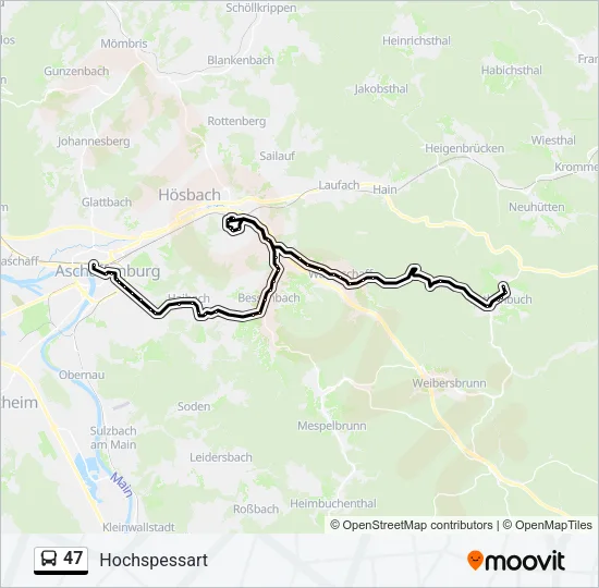 47 Bus Line Map