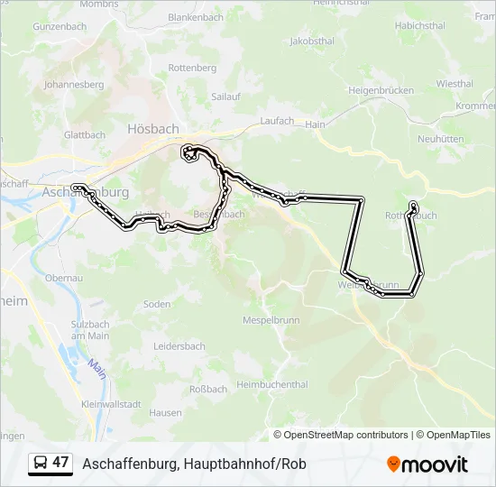 47 Bus Line Map