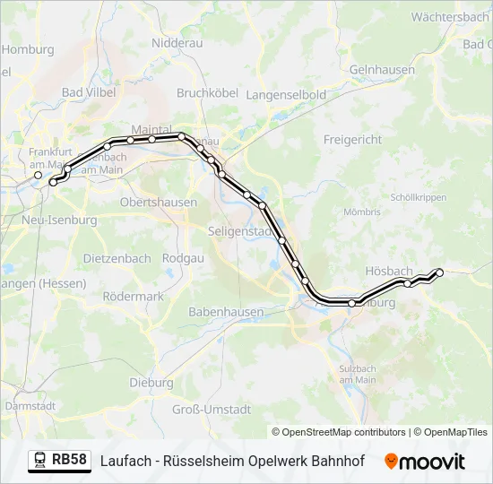 RB58 Train Line Map