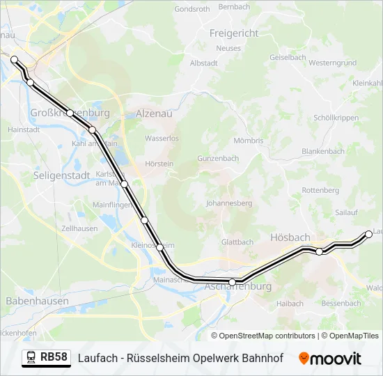 RB58 Train Line Map