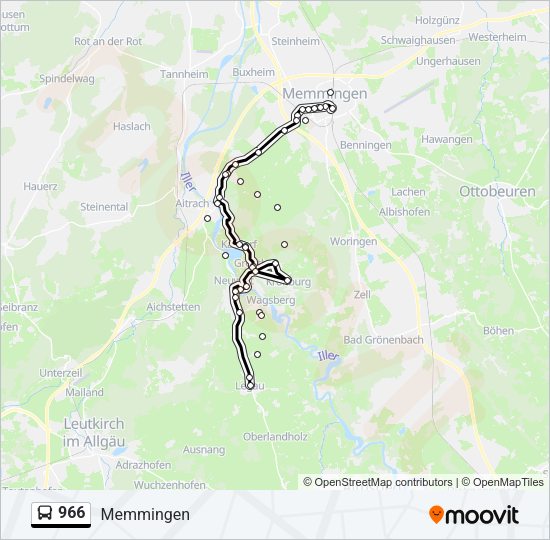 Автобус 966: карта маршрута