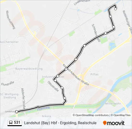 531 Bus Line Map