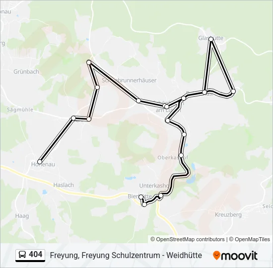404 Bus Line Map