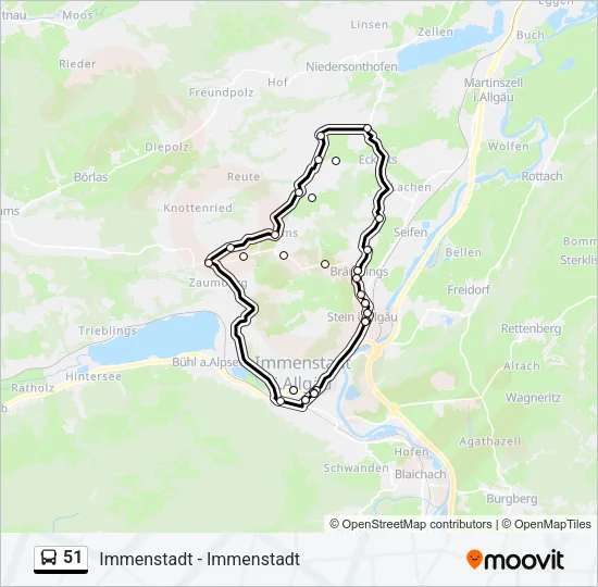 51 Bus Line Map