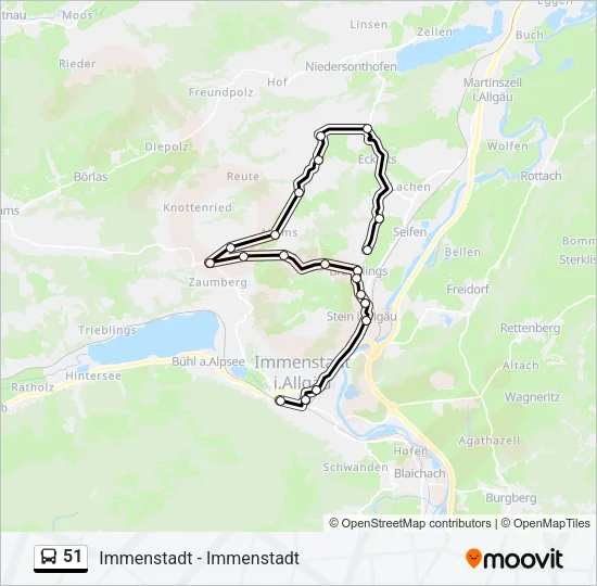 51 Bus Line Map