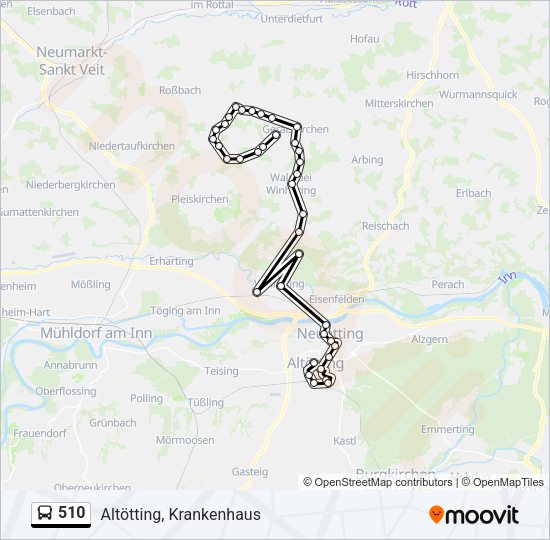 Автобус 510: карта маршрута