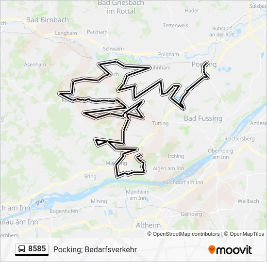 Автобус 8585: карта маршрута