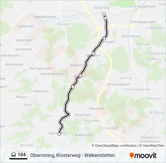 104 Bus Line Map