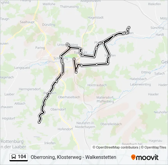104 Bus Line Map