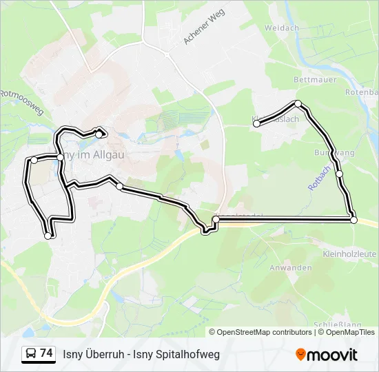 74 Bus Line Map