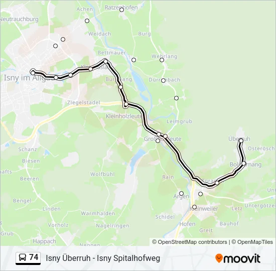 74 Bus Line Map