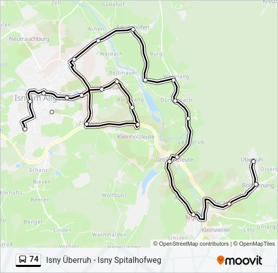 74 Bus Line Map